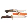 Image 1 : Jim Hardenbrook Knife with Stag Scales and "Prouty Knives" Marked Knife with Sheath