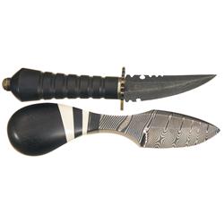 Two Custom Damascus Knives