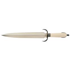 Engraved and Gold Inlaid Ronald A. Frazier Dagger with Ivory Handle