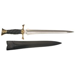 Legendary Knifemaker Buster Warenski Engraved Dagger with Sheath
