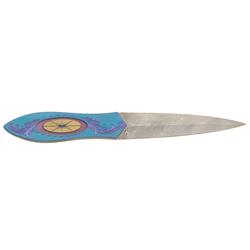 Engraved Jim Sornberger Damascus Boot Knife
