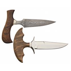Dale Arrowood Damascus Push Dagger and R.G. Phillips Push Dagger