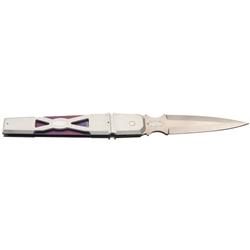 J.A. Harkins folding Double Edged Knife with Mother of Pearl Inlays
