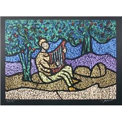 Abraham Yaskil, Flute Player, Serigraph