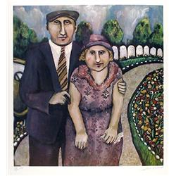 Susan Gardner, Jack & Mamie on the road, Lithograph