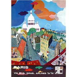 Travel Posters, Paris-Israel_Airlines, Poster