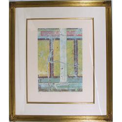 Peter Saari, Yellow Frog #2 with Column, Lithograph