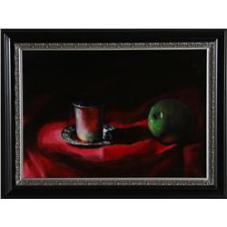 Youri Broitman, Still Life with Apple, Oil Painting