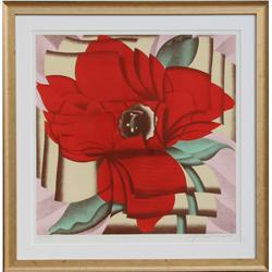 Jack Brusca, Red Flower, Serigraph