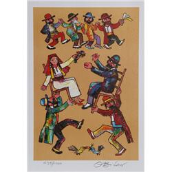 Jovan Obican, Horah Dance, Offset Lithograph