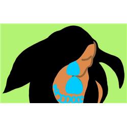 Linda Rahn, Woman with Turqouise, Giclee on Canvas