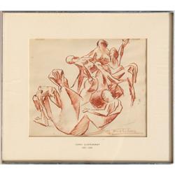 Henry Glintenkamp, Man and his Loves, Sepia Ink Drawing