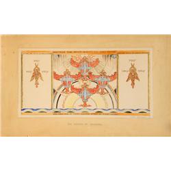 Edith Emerson, The Vision on Ezekiel, Gouache Painting