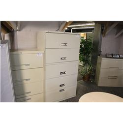 Beige 5 Drw. Lateral File Cabinet