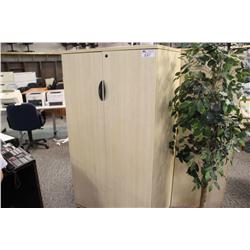 Maple Tall Locking 2 Door Storage Cabinet