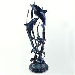 Dolphin Seascape Bronze Sculpture
