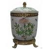 Image 1 : HAND PAINTED PORCELAIN JAR WITH BRASS