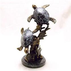 Sea Turtle Pair Bronze Sculpture