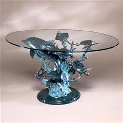 Dolphin Sealife Bronze Sculpture Coffee Table