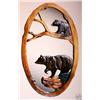 Image 1 : "BEAR" -  HAND CARVED WOOD MIRROR