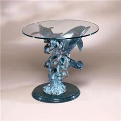 Dolphin Sealife Bronze Sculpture End Table