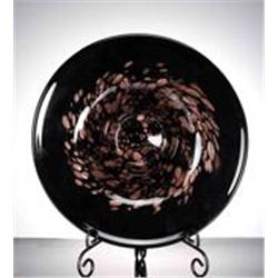 Rare Art Glass Decorative plate w/ stand