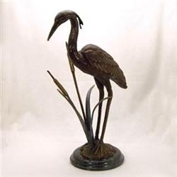 Crane Bronze Sculpture