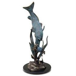 Redfish & Crab Bronze Sculpture