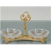 Image 1 : GORGEOUS CRYSTAL CANDY DISH ACCENTED WITH BRASS