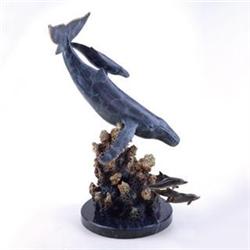 Whale & Dolphin Bronze Sculpture