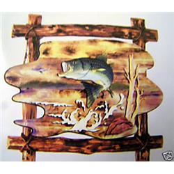 "BASS" - FRAMED WOOD CARVING  -  QUALITY