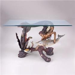 Mermaid  Bronze Sculpture Console Table 