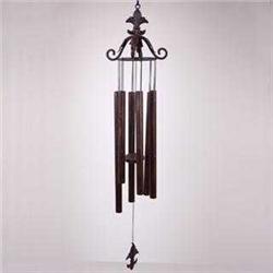 Leaf Scroll Wind Chime with Fleur de Lis