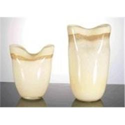 Rare Art Glass 2 pc Vase Set