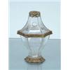 Image 1 : ITALIAN CRYSTAL BOWL WITH LID AND ACCENTED WITH BRASS ACCENTS