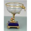 Image 1 : CRYSTAL AND BRASS BOWL WITH FINE PORCELAIN ACCENTS