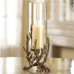 Coral Hurricane Candle Holder