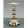 Image 1 : CRYSTAL AND PORCELAIN CANDLEHOLDER WITH BRASS ACCENTS