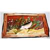 Image 1 : "LARGEMOUTH BASS" - FRAMED -   WOOD CARVING  -  QUALITY