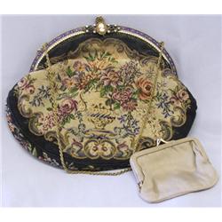 Antique Cameo Brocade Evening Purse