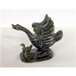 Oriental Jade Carved Bird Sculpture
