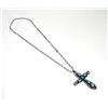 Image 1 : Navajo Silver Turquoise Cross Necklace