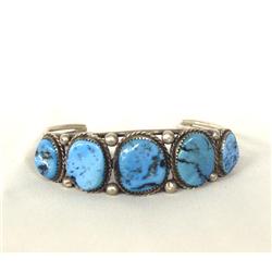 Navajo Silver Turquoise Nugget Bracelet