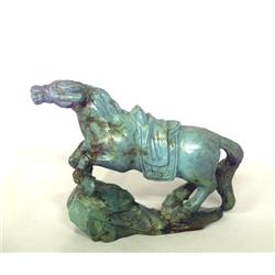 Oriental Turquoise Horse Sculpture Hallmarked