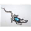 Image 1 : Navajo Silver Turquoise Lizard Pin by C. Lee