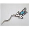Image 2 : Navajo Silver Turquoise Lizard Pin by C. Lee