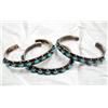 Image 1 : 3 Navajo Vintage Silver Turquoise Bracelets