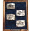 Image 1 : 4 Charles Russell Pewter Buckles in Framed Display