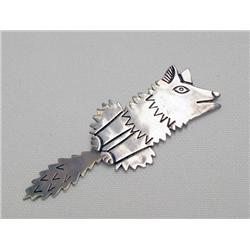 Navajo Silver Coyote Pin by Kristi Davis