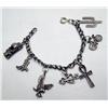 Image 2 : Sterling Silver Charm Bracelet - 7 Charms